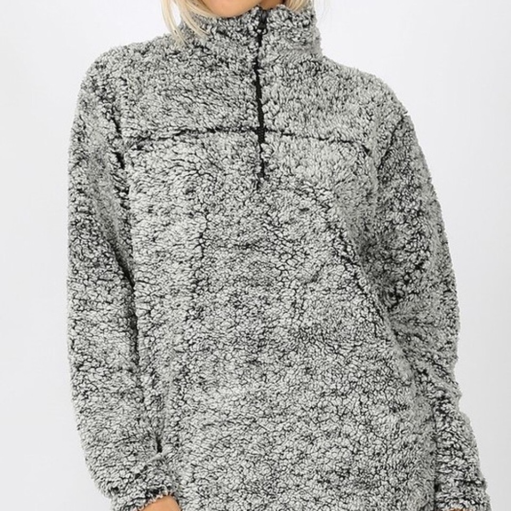 SOFT SHERPA QUARTER ZIP WITH SIDE POCKETS